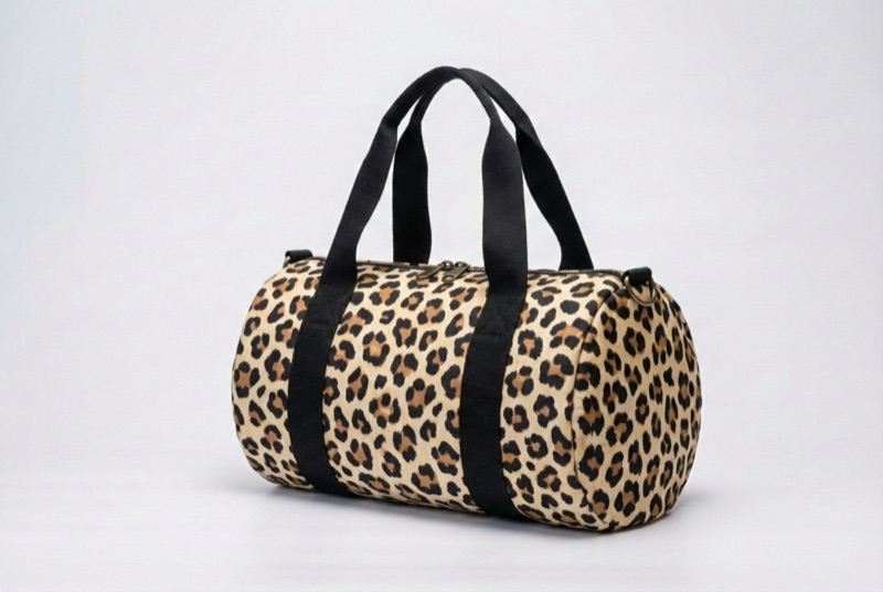 Leopard print duffle